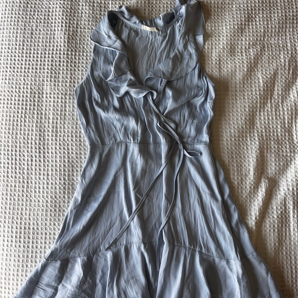 💙 Altar’d State Light Blue Ruffle Wrap Dress – Size M - Picture 8 of 8